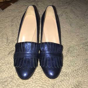 Club Monaco metallic blue loafers